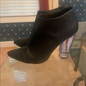 Black Bootie with Clear Heel